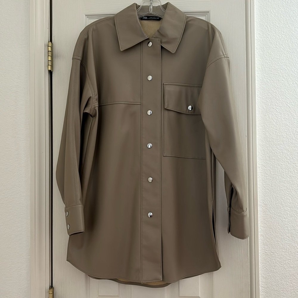 Zara Faux Leather Shirt